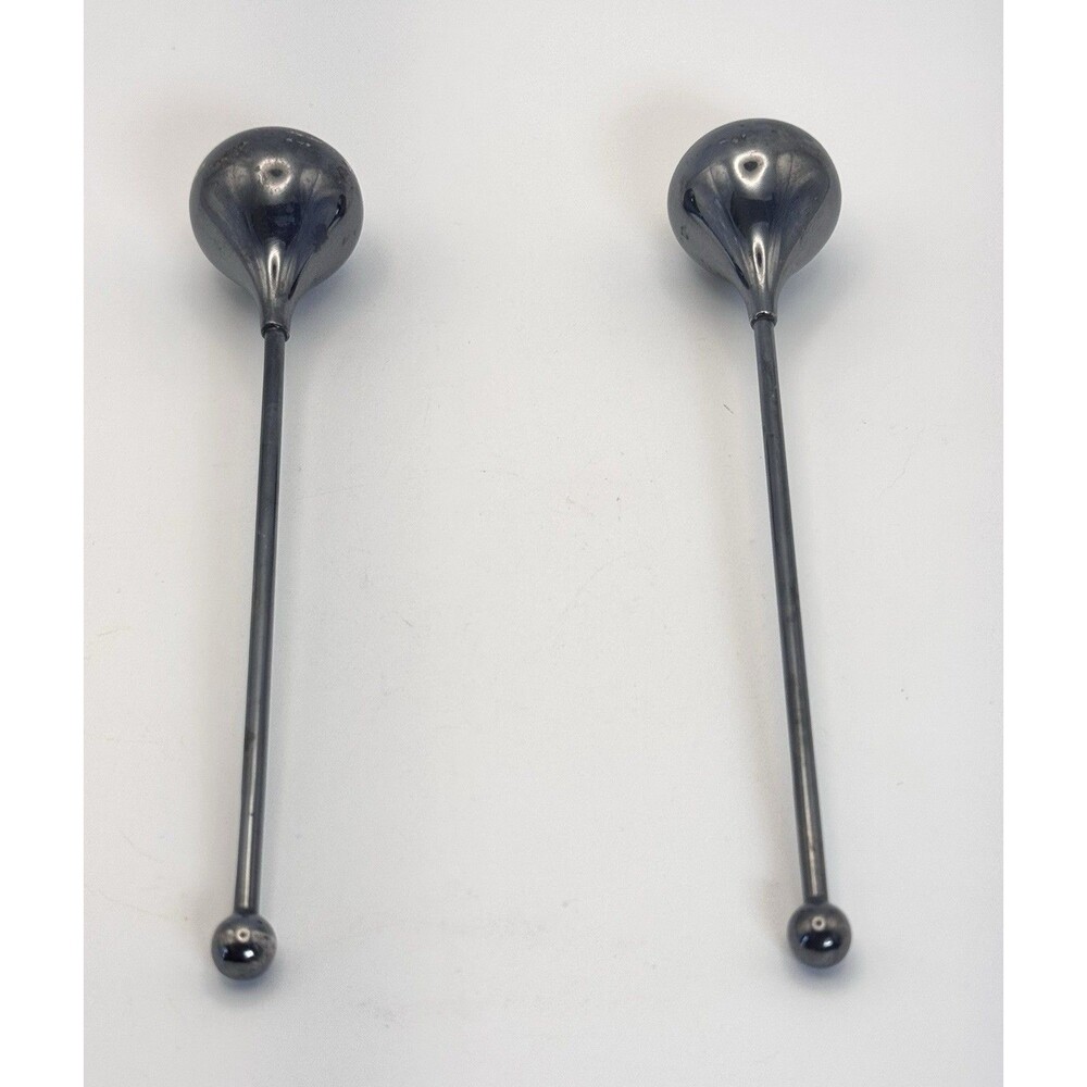 Vintage MCM Danish Drink Cooler Stirrers Set of 2 Cocktail Silver Plated Barware